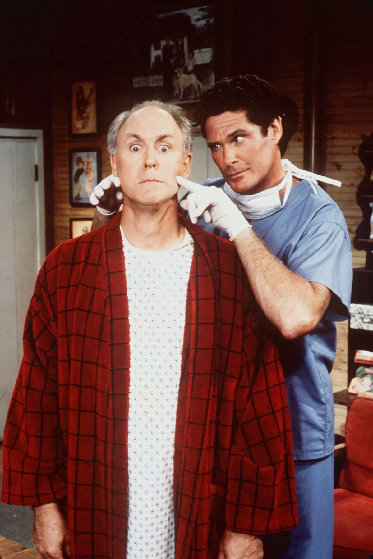 John Lithgow played Dick Solomon, the patriarch of the alien family, in the massively popular TV show 3rd Rock from the Sun. He's shown here with guest star David Hasselhoff.