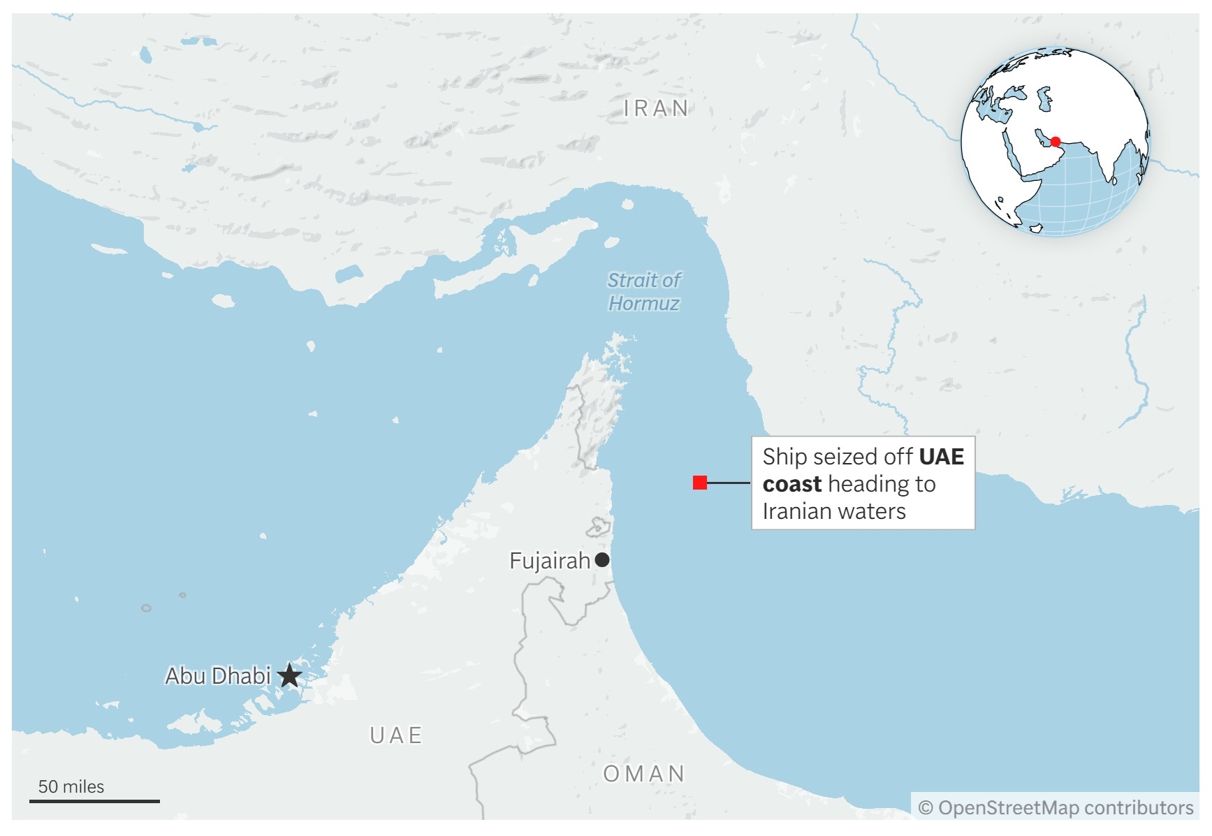 Tensions flare near Strait of Hormuz as a ship is seized and another is sunk