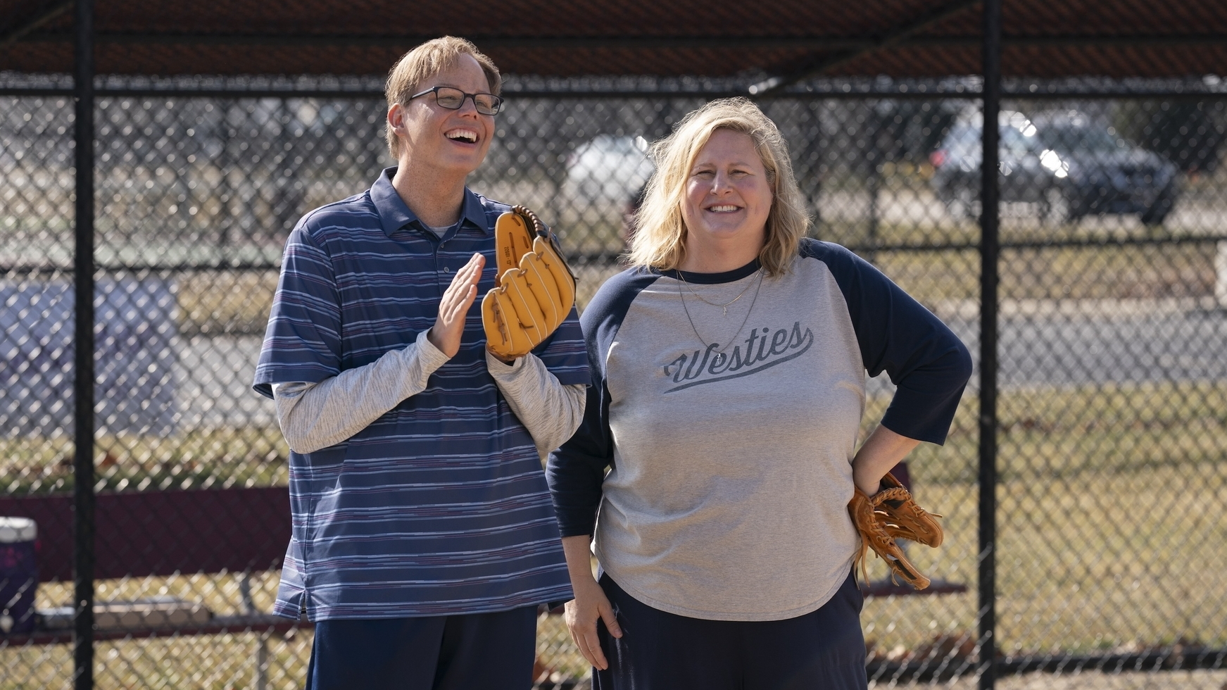 Jeff Hiller and Bridget Everett star as Joel and Sam in <em>Somebody Somewhere</em>.