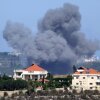 Smoke rises from Israeli bombardment near the village of Mayfadoun as seen from nearby Marjayoun (Marjeyoun) in southern Lebanon on June 6, 2026.