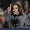 Vice President Harris speaks during a campaign rally in Ann Arbor, Mich., on Oct. 28, 2024.