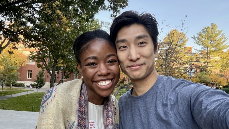 Kiah Duggins (left), pictured here with boyfriend Adrian Ma, was "really committed to making the world a better place and just as committed to experiencing and spreading joy."