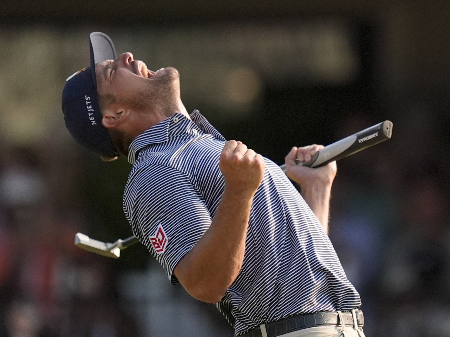 Bryson DeChambeau celebrates after winning the U.S. Open golf tournament on Sunday in Pinehurst, N.C.