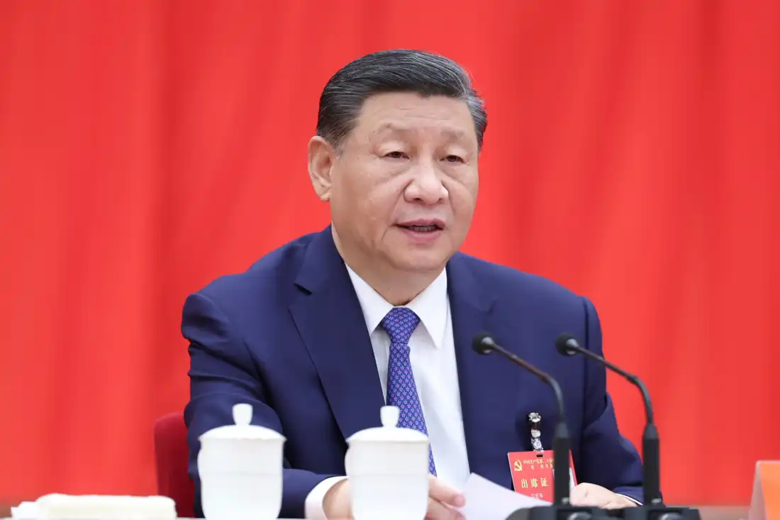 FILE - In this photo released on July 18, 2024, by Xinhua News Agency Chinese President Xi Jinping speaks at the third plenary session of the 20th Communist Party of China (CPC) Central Committee held from July 15 to 18 in Beijing.