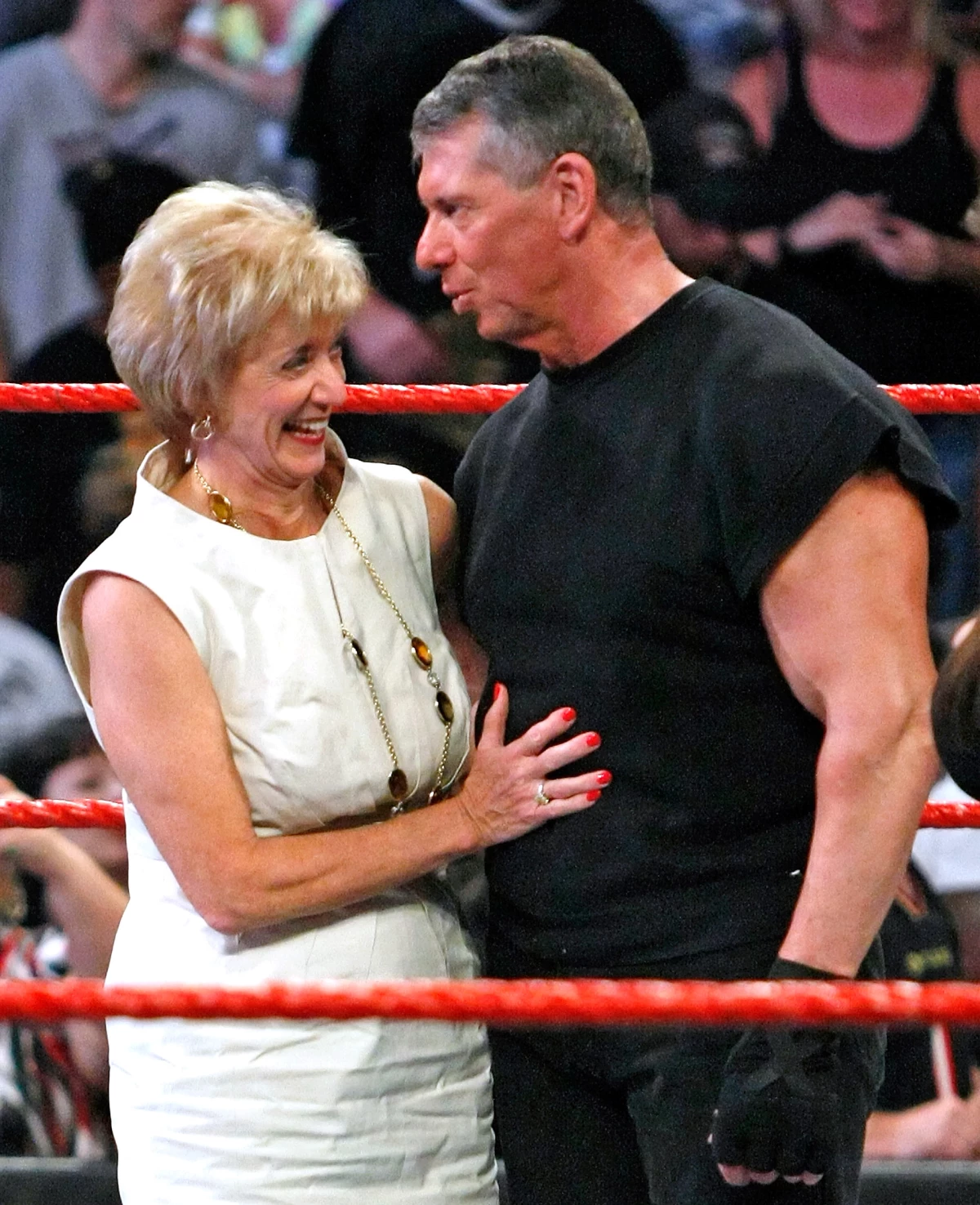 The McMahon family, including Vince McMahon, often appeared in WWE broadcasts. But on-camera appearances from Linda – like this one from 2009 – were more rare.