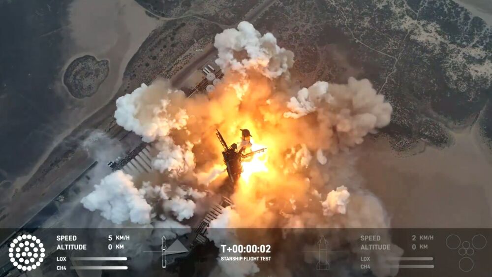 SpaceX's mega rocket Starship launched from SpaceX's Starbase in Boca Chica, Texas on Thursday, June 6, 2024. (SpaceX)