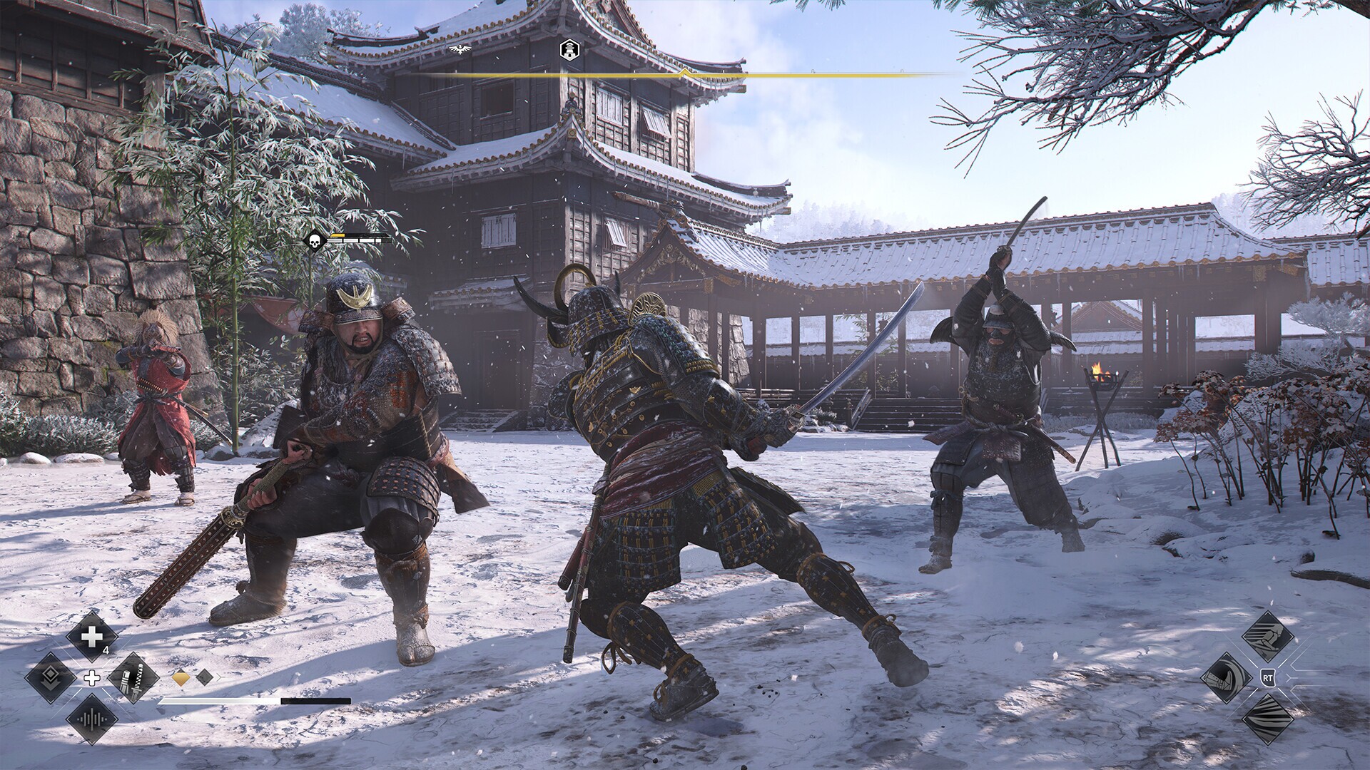 Yasuke wields a long katana against foes in Assassin's Creed Shadows.