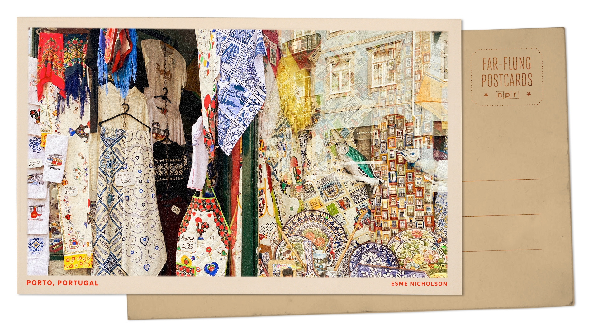 Greetings from Porto, whose lanes are lined with colorful textiles