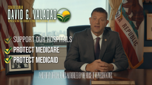 Ad from representative David Valadao (R-CA) highlighting affordability challenges for healthcare.