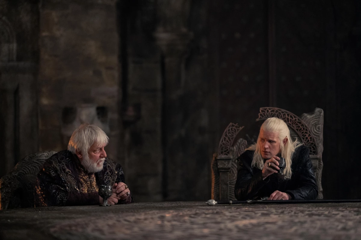 Ser Simon Strong (Sir Simon Russell Beale) and Daemon (Matt Smith).