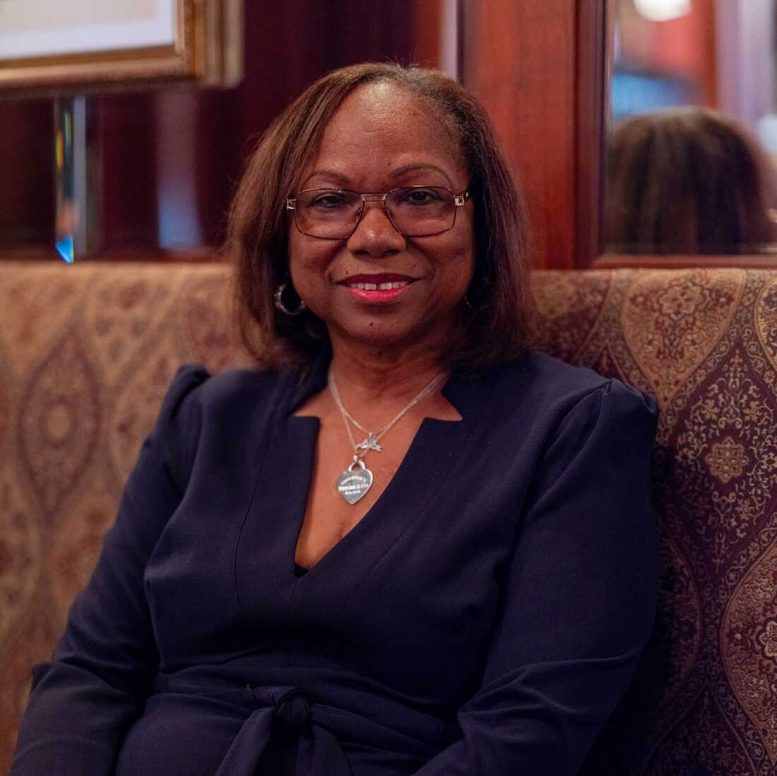 Eustacia McCloud Carter poses for a portrait at Cafe Intermezzo in Atlanta, Ga., Sept, 18, 2024.