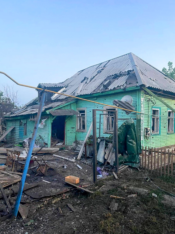 As Ukrainian forces staged an incursion into western Russia, this house was damaged in the town of Sudzha. The photo was released by the acting governor of Kursk region, Alexei Smirnov, on his Telegram channel on Tuesday. Russian military officials say some 1,000 Ukrainian troops have entered Russia.