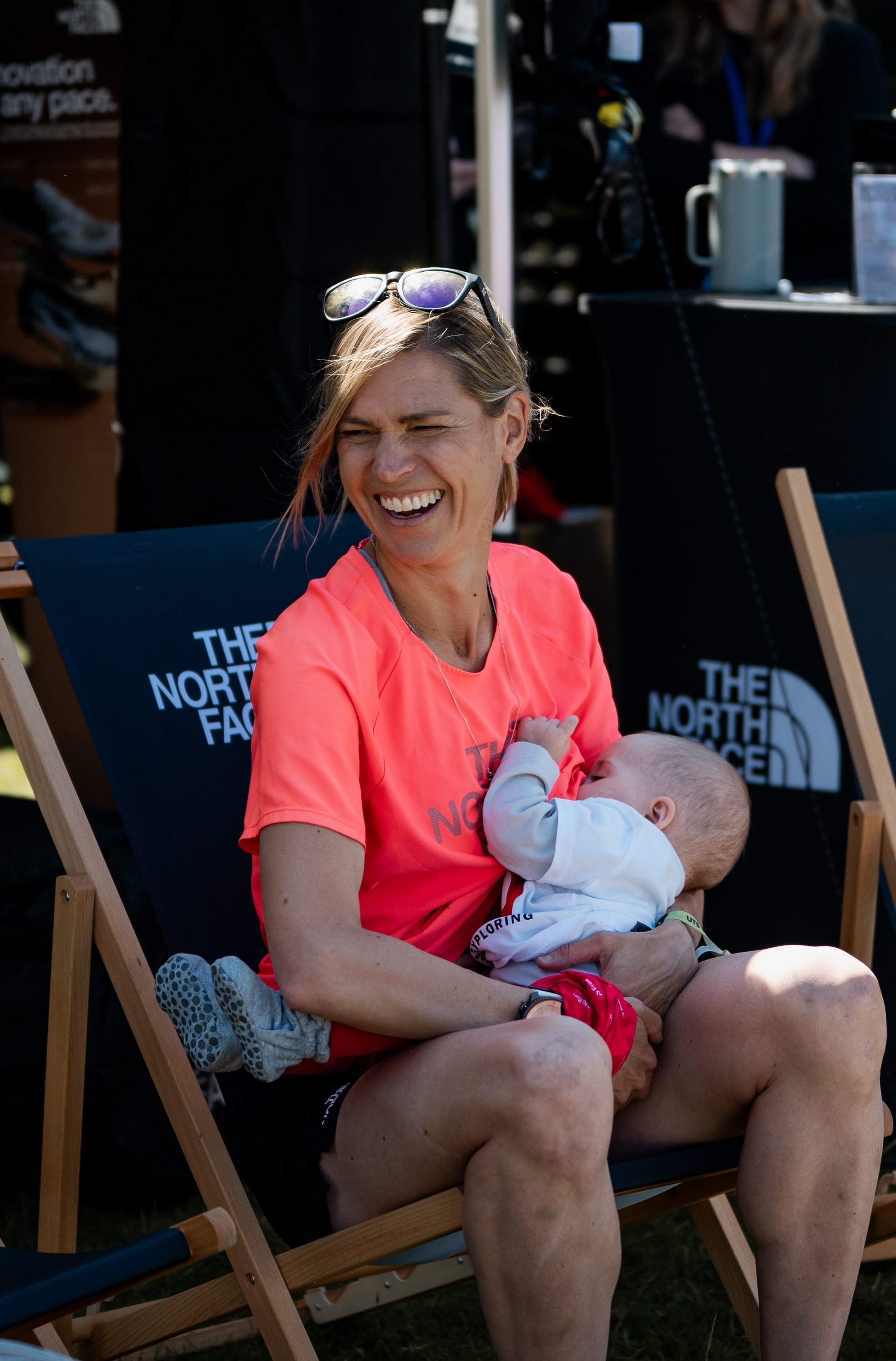 Stephanie Case won an ultramarathon race in Wales, running more than 60 miles over rough terrain — and stopping three times to breastfeed her 6-month-old baby, Pepper.