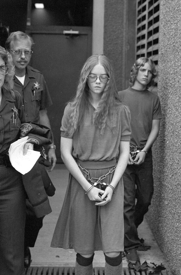 Teenager Brenda Spencer leaves court in Santa Ana, Ca., in 1979.