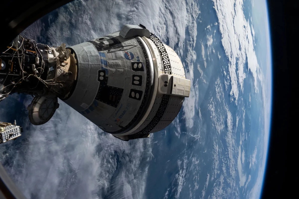 This view from the SpaceX Dragon Endeavour spacecraft shows Boeing's Starliner docked to the International Space Station on July 3, 2024.