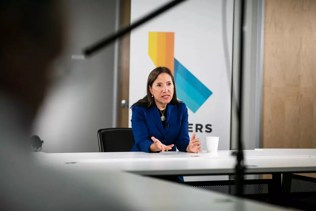 Lt. Gov. Eleni Kounalakis is interviewed at CalMatters on Sept. 19, 2022.