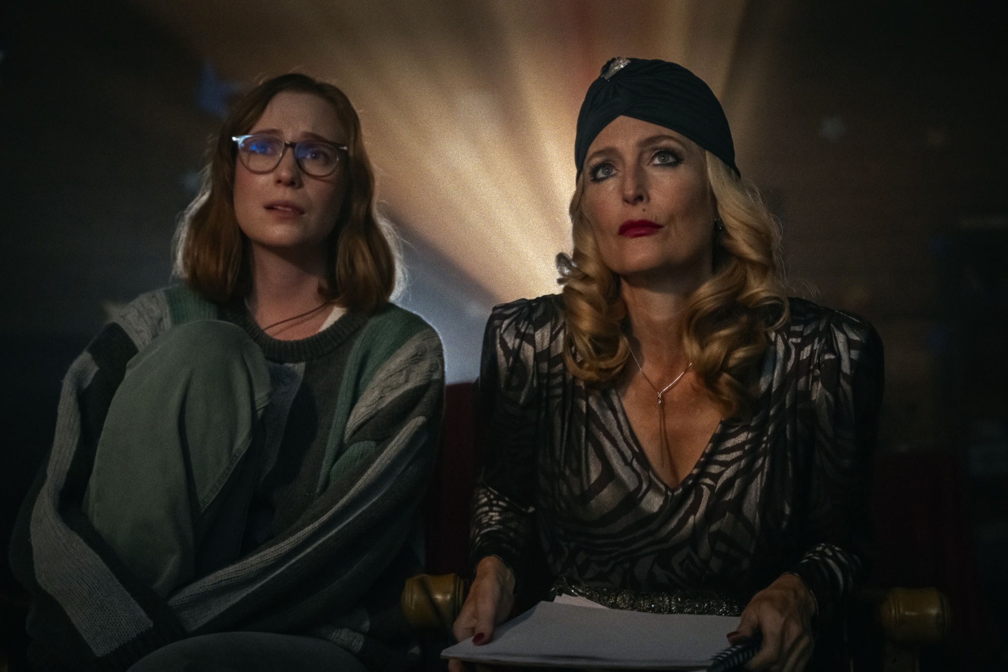 Hannah Einbinder and Gillian Anderson in <em>Teenage Sex and Death at Camp Miasma.</em>