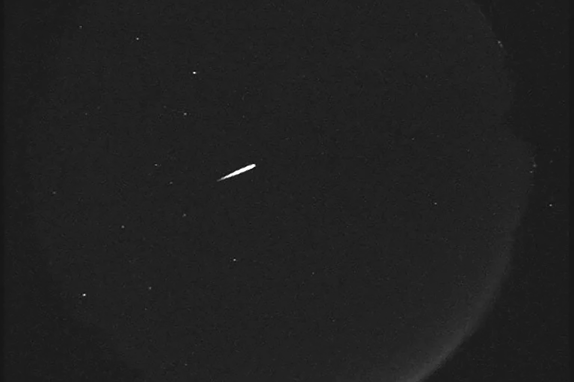 This photo provided by NASA shows the Orionid meteors on Oct. 13, 2015.