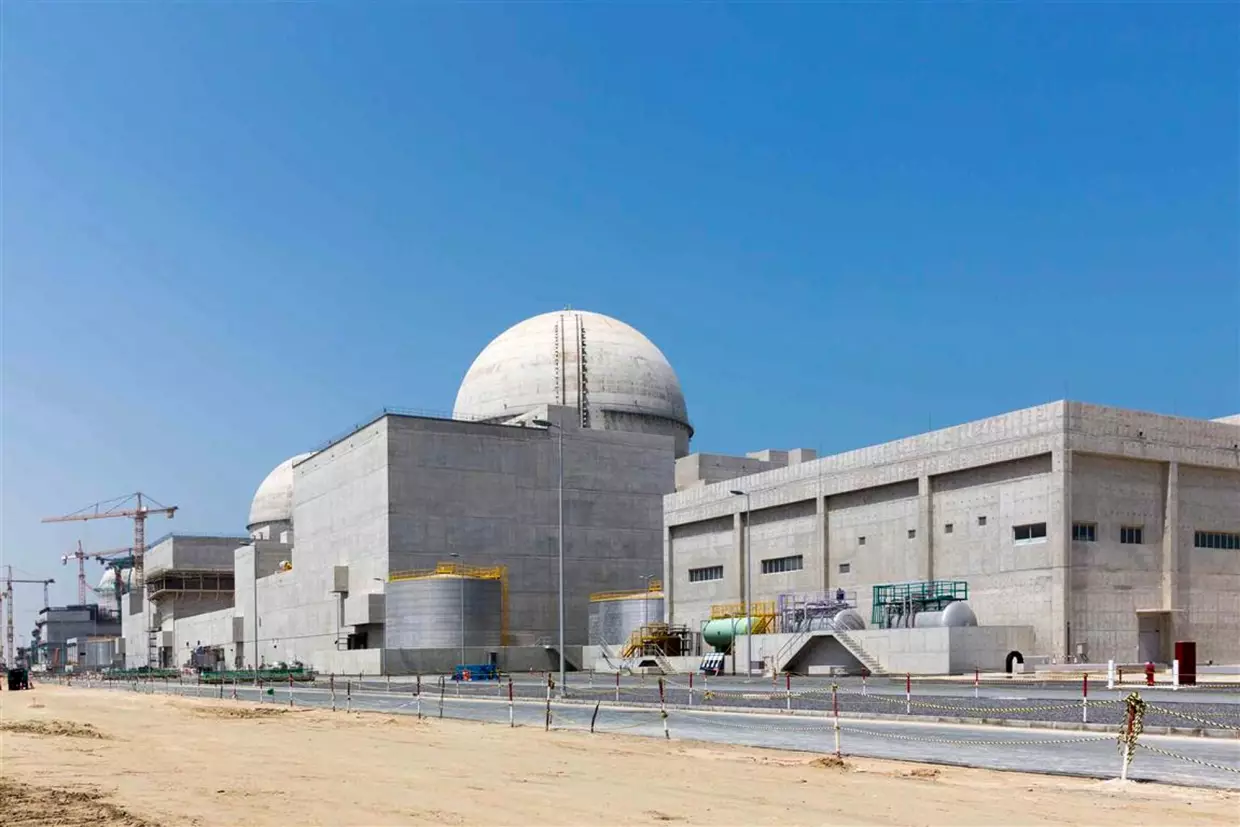 FILE - This undated photograph released by the United Arab Emirates' state-run WAM news agency shows the under-construction Barakah nuclear power plant in Abu Dhabi's Western desert.