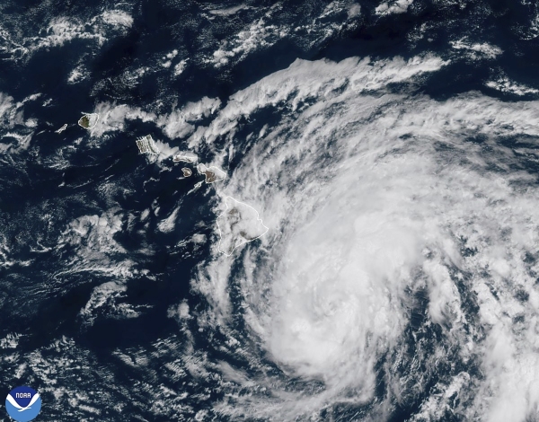 Hone strengthens to a Category 1 hurricane as it approaches Hawaii