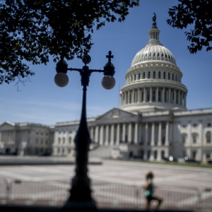 A view of the U.S. Capitol. Congress has voted to extend the FISA 702 program for 45 days.