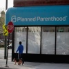 A sign hangs over the front of a Planned Parenthood clinic on May 18, 2018 in Chicago, Illinois.
