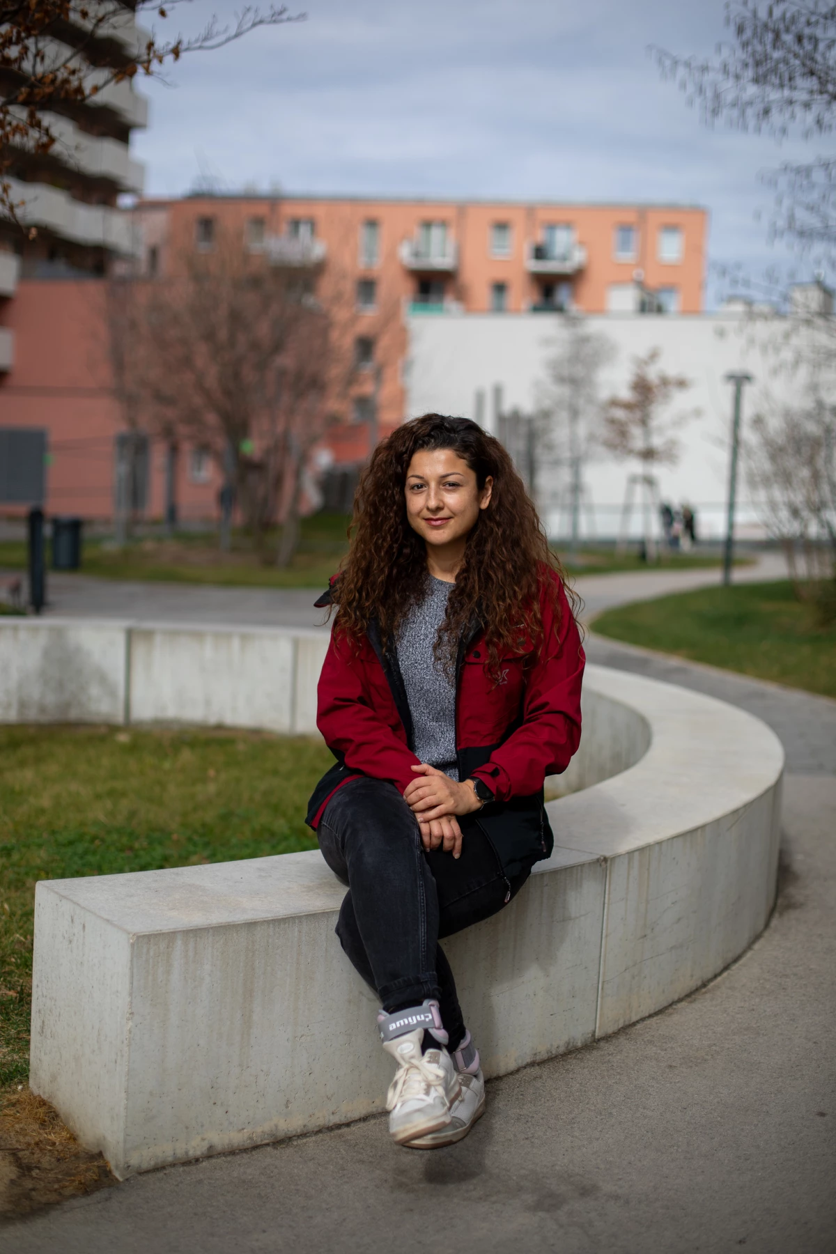 Hasret Iscen pays about $1,015 a month for her three-bedroom flat. Her rent includes access to a communal sauna and multiple communal gardens. 'We also have a pool on our rooftop,' she says.