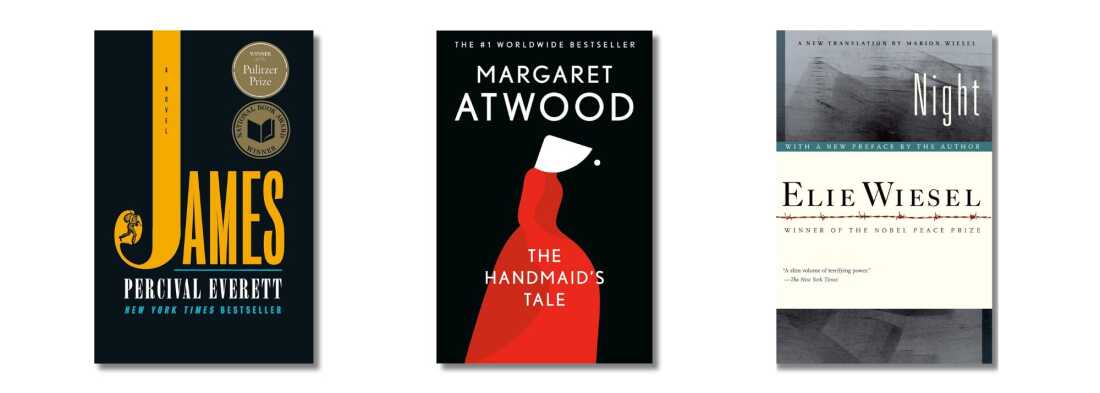 Book cover: James; The Handmaid's Tale; Night