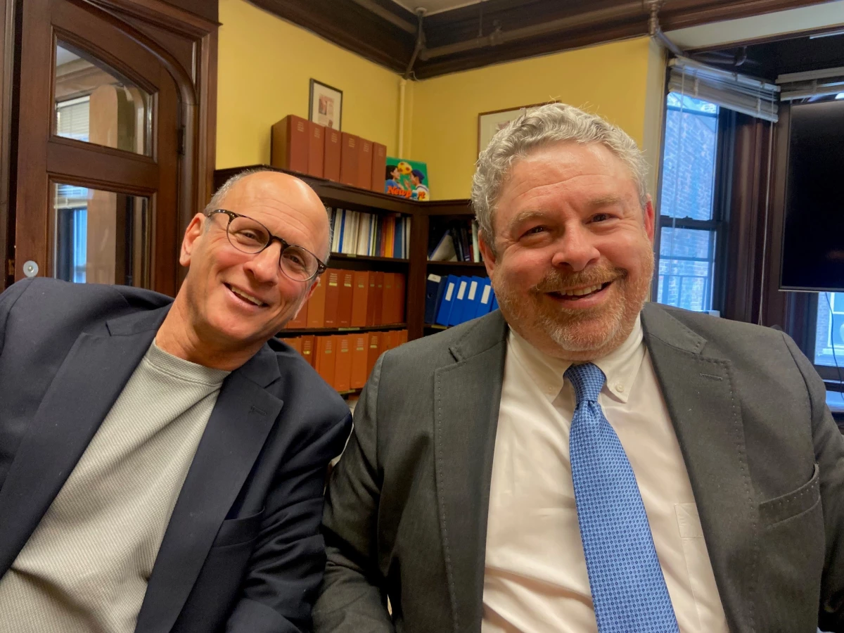 Harry Levant (left) and Mark Gottlieb with the Public Health Advocacy Institute at Northeastern University in Boston. They are advocating for stronger gambling regulations across the country.