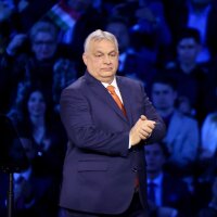 Hungarian Prime Minister Viktor Orban arrives to address a "Day of Friendship" event at MTK Sportpark in Budapest, Hungary on April 7.