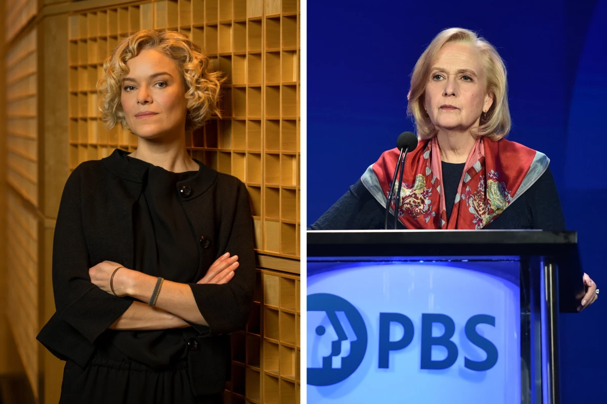 Katherine Maher of NPR, at left, and Paula Kerger of PBS are scheduled to testify on Capitol Hill about the federal funding their organizations receive.
