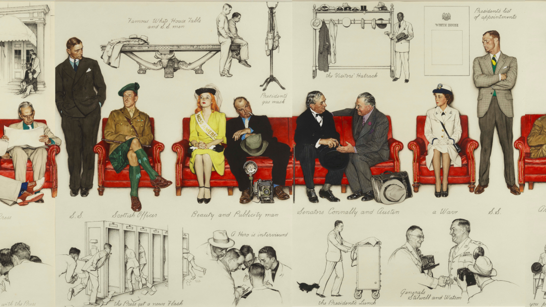 Norman Rockwell's 1943 series So You Want to See the President! Click to enlarge.
