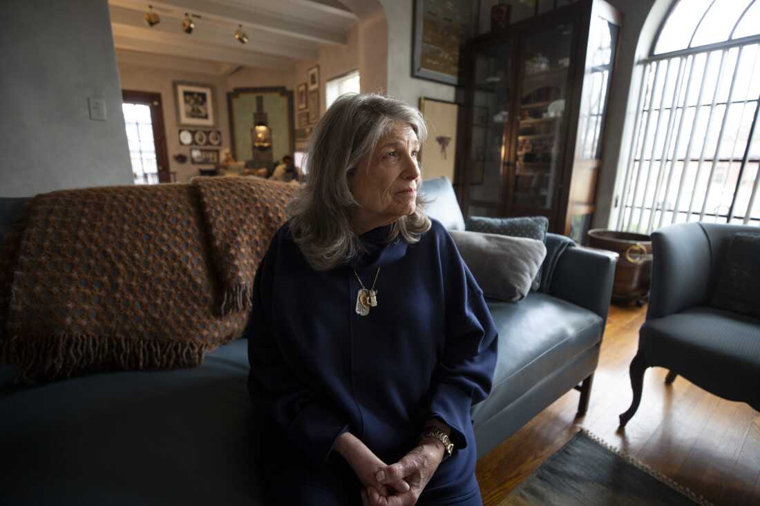 Carol Boigon at home in Denver on Jan 13. To combat vaccine misinformation, Carol joined an outreach coalition and is publicly sharing her story about being hospitalized with polio when she was 5. She never recovered full function in her right arm.