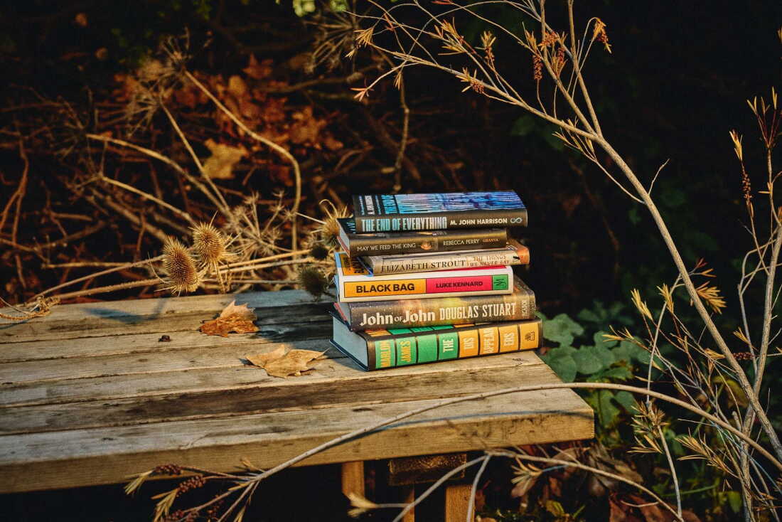 Covers of Booker shortlisted books. 