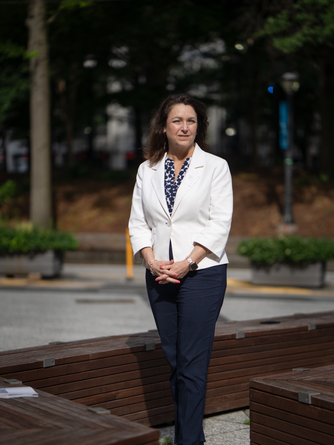 Kim Jones, the Executive director of NAMI, stands for a portrait in downtown Atlanta.