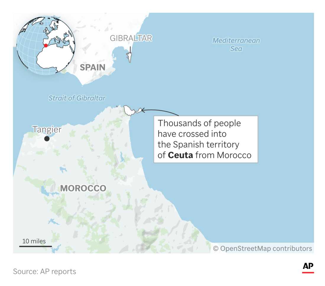Spain's Ceuta territory is seeing an influx of migrants.