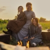 Little House on the Prairie. (L to R) Alice Halsey as Laura Ingalls, Crosby Fitzgerald as Caroline Ingalls, Skywalker Hughes as Mary Ingalls in episode 101 of Little House on the Prairie. Cr. Eric Zachanowich/Netflix © 2026