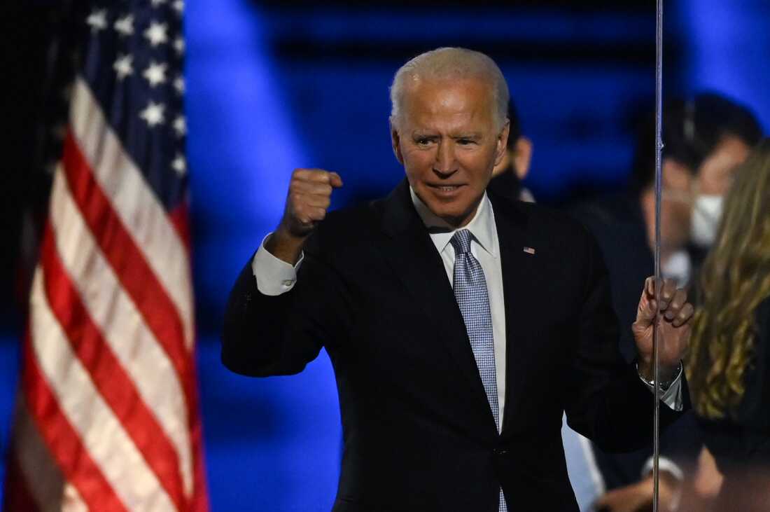 President Joe Biden delivers remarks after his election on Nov. 7, 2020.