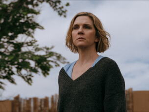 Rhea Seehorn in <em>Pluribus</em>.