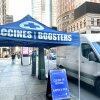 A mobile medical station in New York City makes it convenient to get the latest COVID-19 vaccine. In the U.S., only about 1 in 5 eligible folks have rolled up their sleeve for the updated dose.