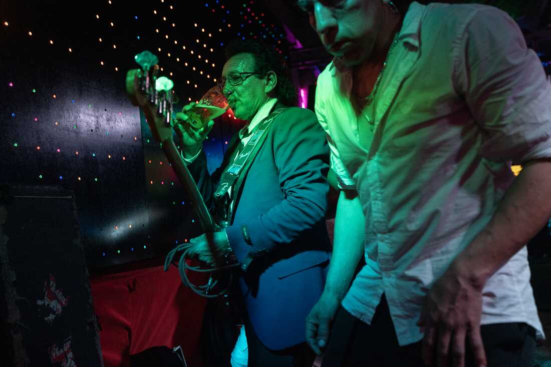 Adrian Chauque y los Dados Negros perform at a bar in Buenos Aires, Argentina, on August 2nd, 2024. Adrian y los Dados Negros is a very famous cumbia band from the 80’s which still plays in Argentina and Bolivia. They are very well known within the northern and Bolivian population in Argentina. Adrian’s daughter joined the band recently giving it a new boost as a backup singer.