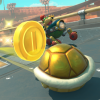 Mario Kart World's golden shell disperses coins to all who follow it.