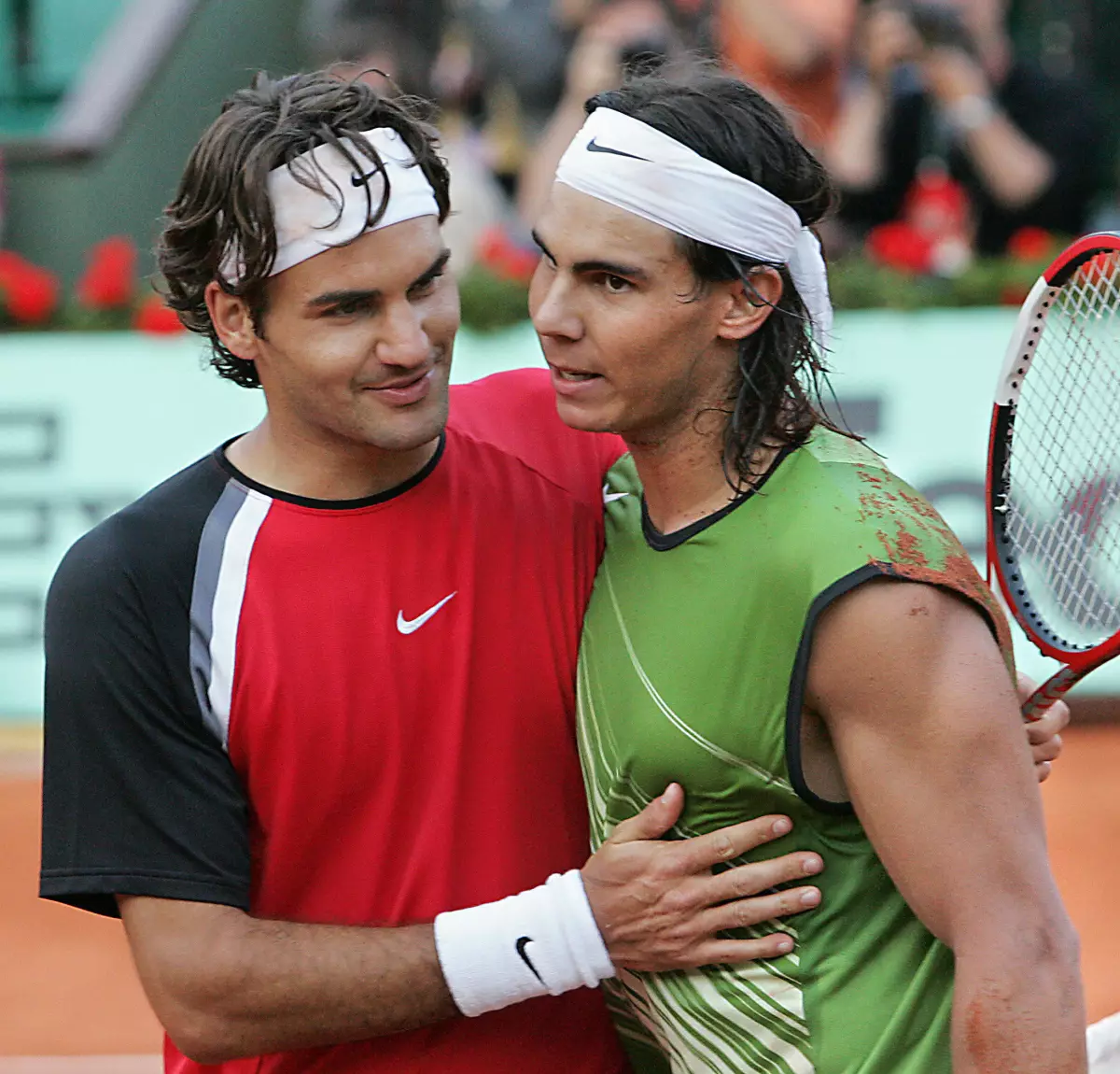 At the 2005 French Open, Roger Federer congratulated Rafael Nadal after their semifinal. Now Federer is congratulating Nadal on his looming retirement — and a stellar pro career. Nadal is playing in the Davis Cup, his final tournament, on Tuesday.
