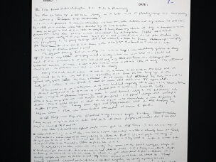 Raja Shehadeh's diary entry for December 2, 1991, written by hand in the Grand Hotel in Washington DC while acting as legal counsel to the Palestinian negotiating team, on notepaper from the Regency Palace hotel, Amman.<br>