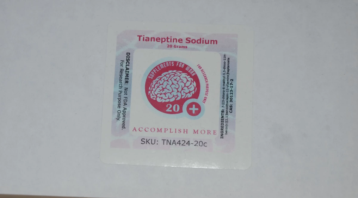A packet of tianeptine is seen in federal court documents, in a case that resulted in an online retailer being hit with a two-year prison term and an order to repay more than $1.8 million in proceeds from illegal drug sales. As the packet notes, the drug is not approved by the FDA.