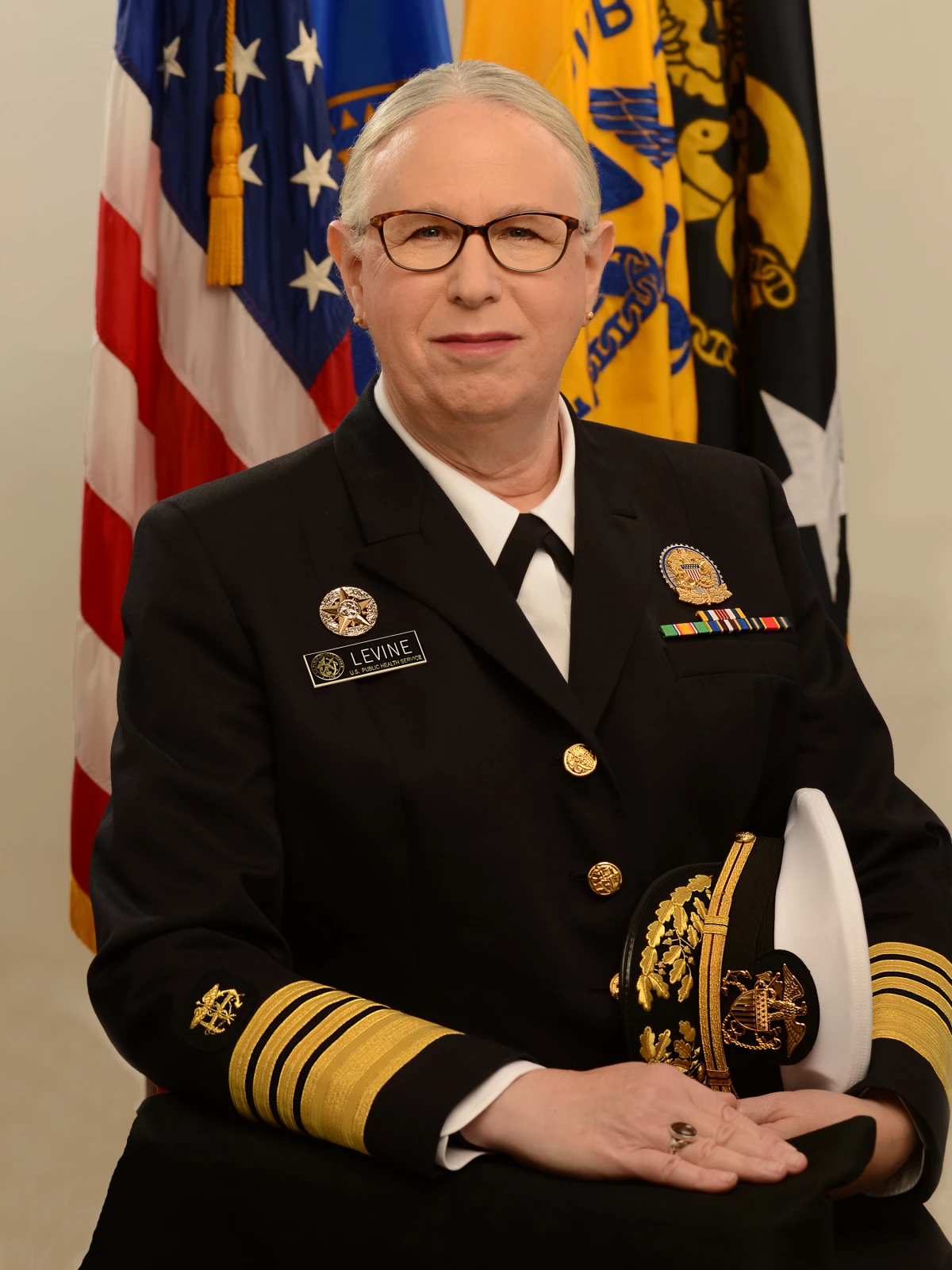 Adm. Rachel Levine's official portrait has hung in a hallway of the headquarters of HHS since shortly after she was confirmed by the Senate in 2021.