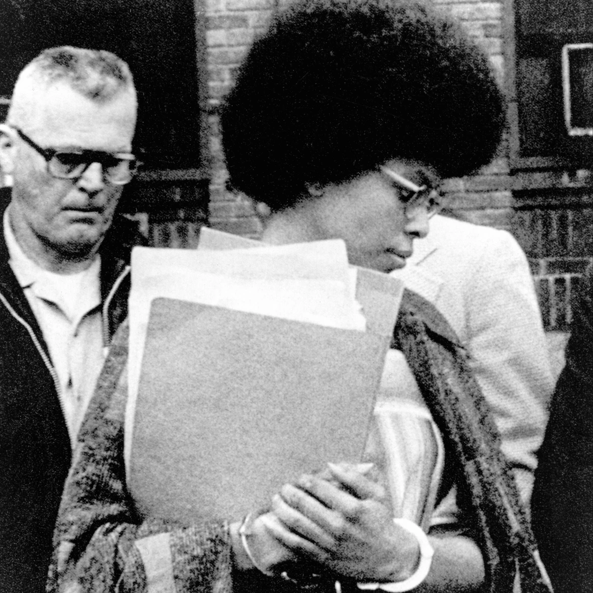 Joanne Chesimard, who used the name Assata Shakur and was a member of the Black Panther Party and Black Liberation Army, leaves Middlesex County courthouse, in New Brunswick, N.J., April 25, 1977.
