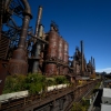 The SteelStacks, a redeveloped property on the site of Bethlehem Steel, runs along the length of the former production center in Bethlehem, Pa. on Oct. 17.