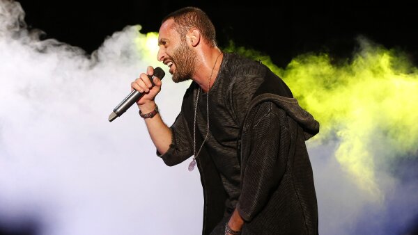 Palestinian artist Tamer Nafar performs during a festival in Sakhnin in northern Israel on Oct. 23, 2016.