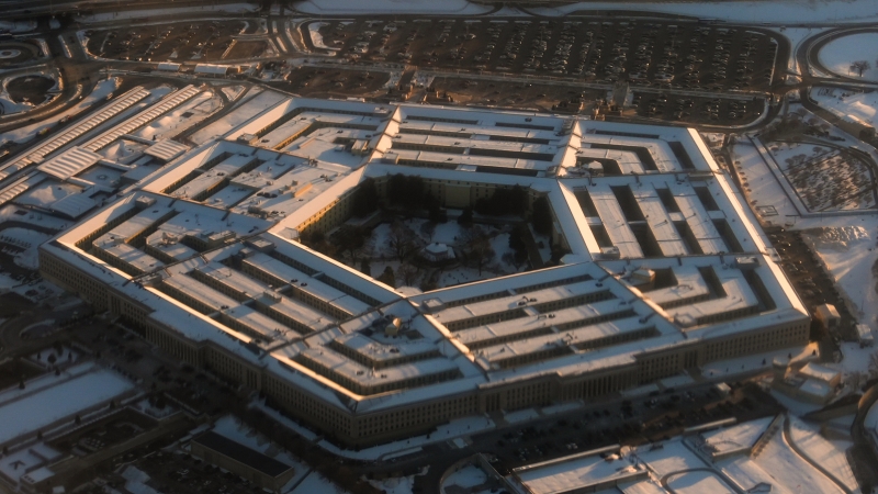 The Pentagon is seen from an airplane, Monday, Feb. 2, 2026, in Washington.